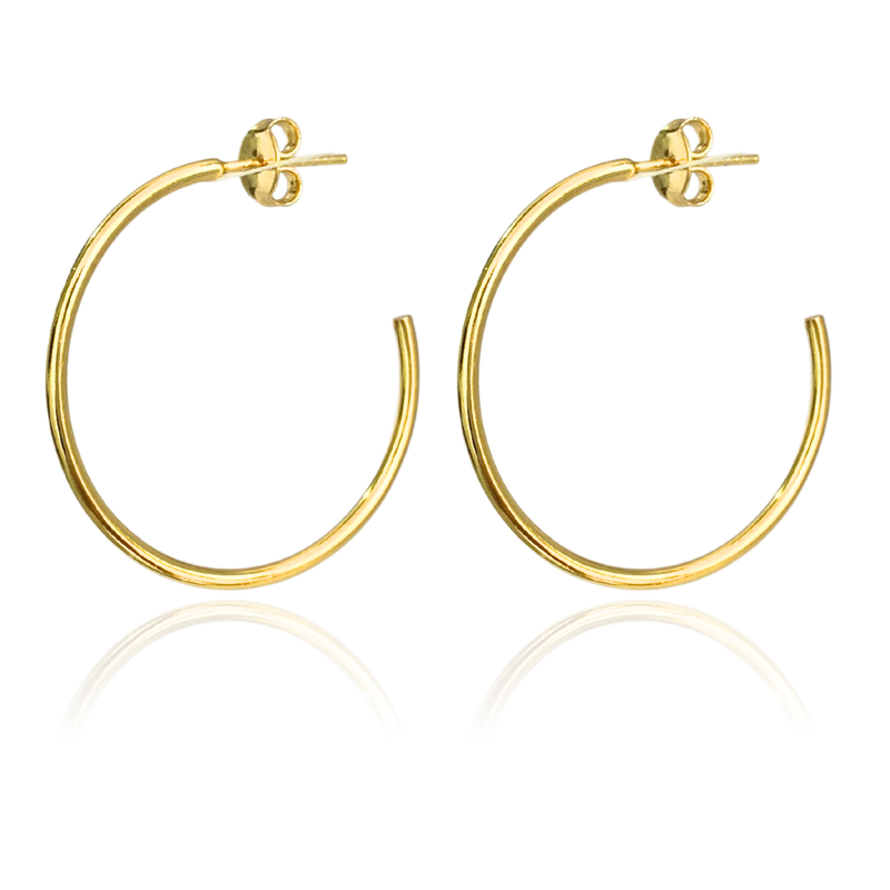 BRINCO ARGOLA FIO LISO (3 cm) - BANHADO A OURO 18K