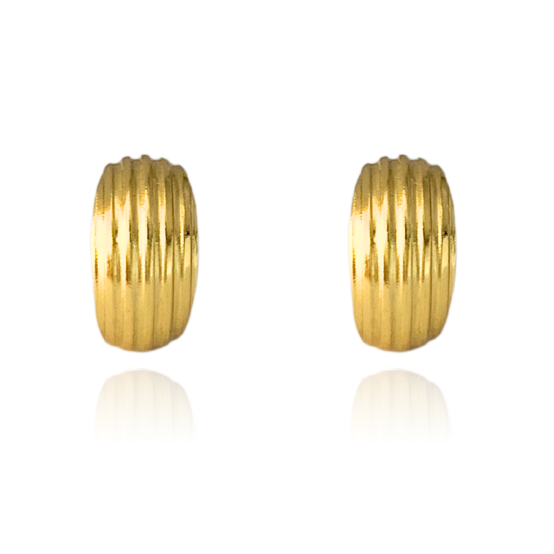 BRINCO ARGOLA TRABALHADA (1 cm) - BANHADO A OURO 18K