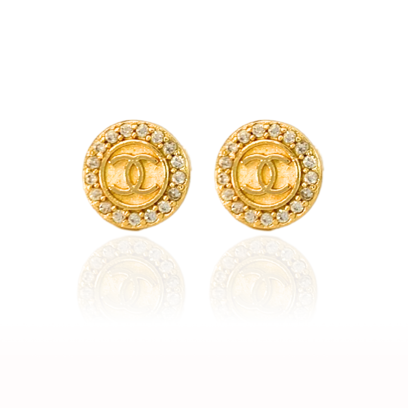 BRINCO CHANEL CRAVEJADO  - BANHADO A OURO 18K