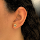 GARGANTILHA + BRINCO PONTO DE LUZ CRAVAÇÃO INGLESA - (KIT) - BANHADO A OURO 18K