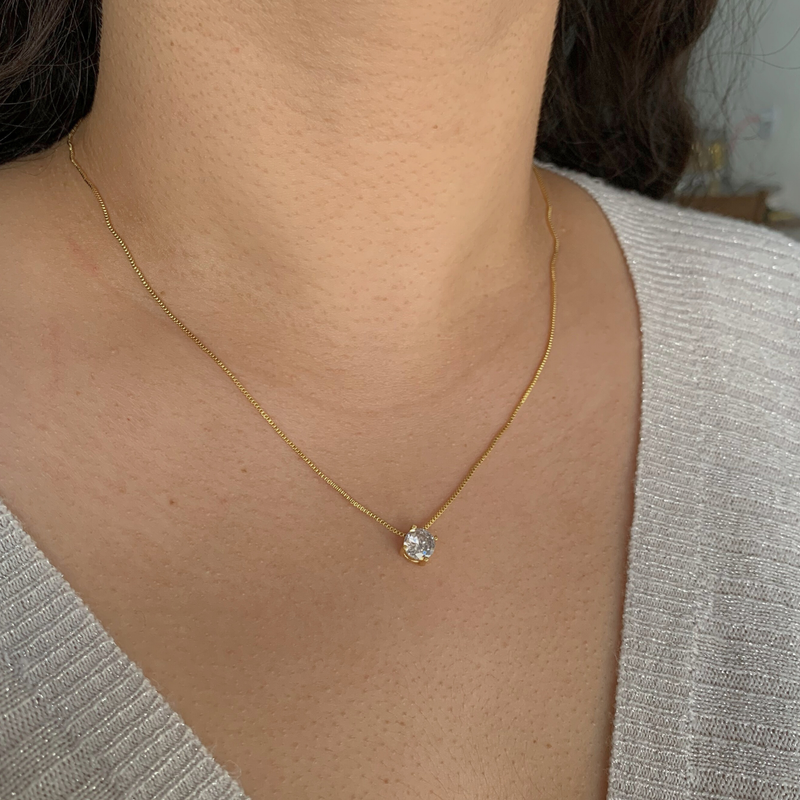 GARGANTILHA PONTO DE LUZ (M) - BANHADO A OURO 18K