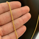 CORRENTE ELO BAIANO (2mm) + PINGENTE MINI PLACA CRUZ VAZADA (1,8cm) - BANHADO A OURO 18K