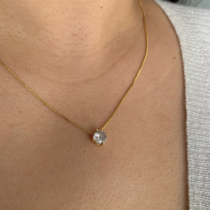 GARGANTILHA PONTO DE LUZ (M) - BANHADO A OURO 18K
