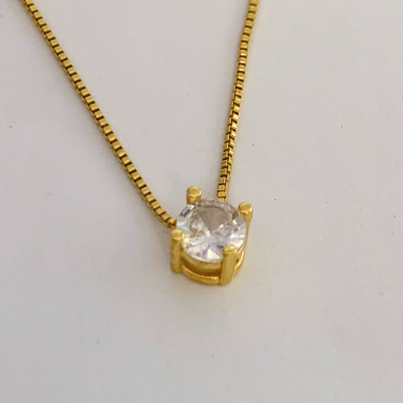GARGANTILHA PONTO DE LUZ (M) - BANHADO A OURO 18K