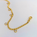 PULSEIRA CHAPA COM ZIRCONIA- BANHADO A OURO 18K