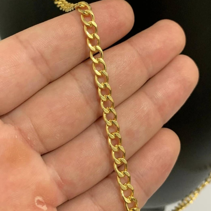 CORRENTE GRUMET (5mm) - BANHADO A OURO 18K