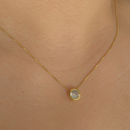 GARGANTILHA + BRINCO PONTO DE LUZ CRAVAÇÃO INGLESA - (KIT) - BANHADO A OURO 18K