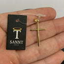 PINGENTE CRUZ PALITO MÉDIA (2,8cm) - BANHADO A OURO 18K