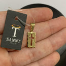 PINGENTE MINI PLACA CRUZ VAZADA (1,8cm) - BANHADO A OURO 18K