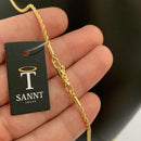 CORRENTE ELO BAIANO (2mm) + PINGENTE CRUZ PALITO (2,9cm) - BANHADO A OURO 18K