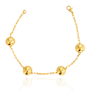 PULSEIRA CADEADO FINO C/ BOLAS - BANHADO A OURO 18K