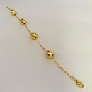 PULSEIRA CADEADO FINO C/ BOLAS - BANHADO A OURO 18K