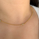 CHOKER ELO PORTUGUES C/ CRISTAIS - 40 cm - BANHADO A OURO 18K