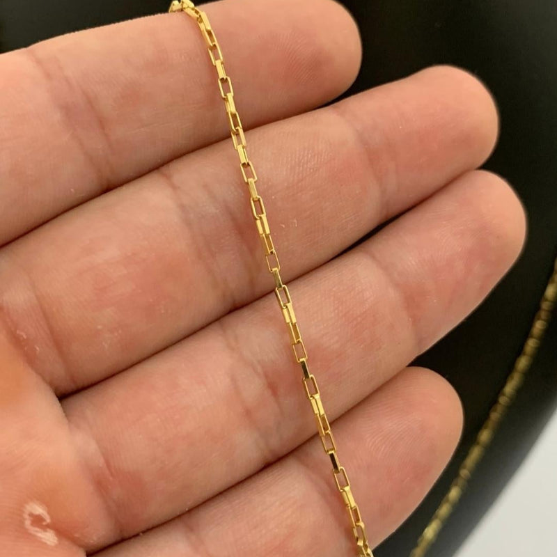 CORRENTE TIJOLINHO (1,5mm) - BANHADO A OURO 18K