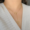 GARGANTILHA GRAVATA COM 2 CORAÇÕES - BANHADO A OURO 18K