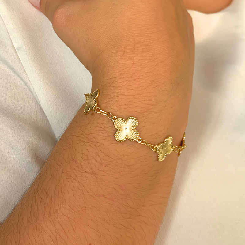 PULSEIRA VAN CLEEF DOURADA - BANHADO A OURO 18K