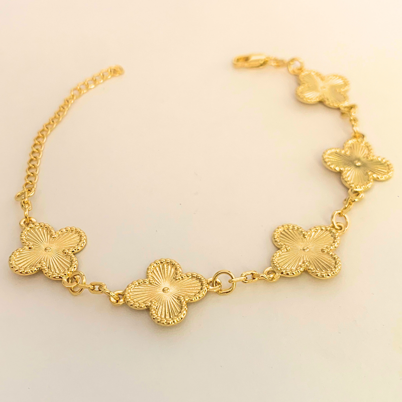 PULSEIRA VAN CLEEF DOURADA - BANHADO A OURO 18K