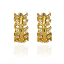 BRINCO ARTICULADO FOLHAS NAVETES - BANHADO A OURO 18K
