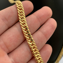 CORRENTE GRUMET DUPLA (6mm) + PINGENTE CHORA AGORA RI DEPOIS CRAVEJADA (4,2cm) - BANHADO A OURO 18K