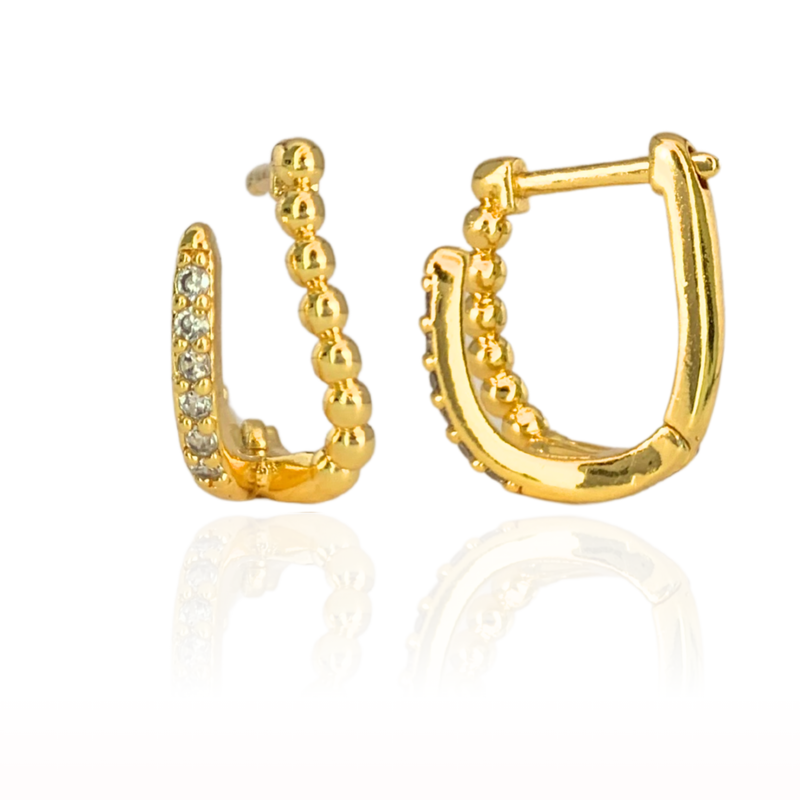 BRINCO ARTICULADO FIO DUPLO - BANHADO A OURO 18K