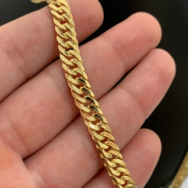CORRENTE GRUMET DUPLA (6mm) - BANHADO A OURO 18K