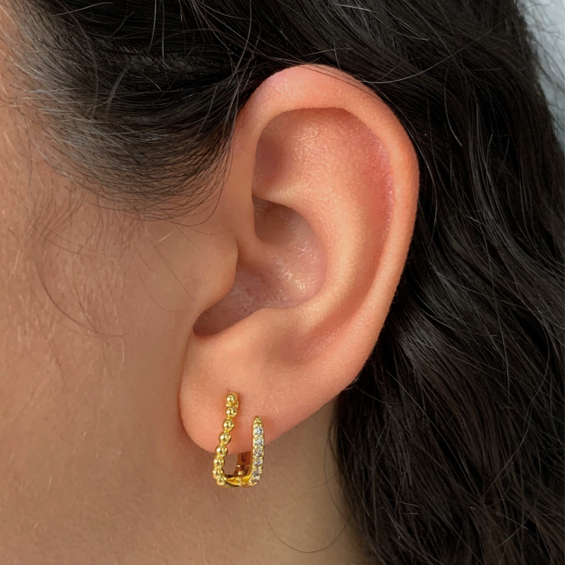 BRINCO ARTICULADO FIO DUPLO - BANHADO A OURO 18K