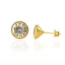 BRINCO PONTO DE LUZ CRISTAL - BANHADO A OURO 18K