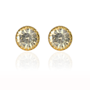 BRINCO PONTO DE LUZ CRISTAL - BANHADO A OURO 18K