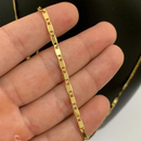 CORRENTE PIASTRINE (4mm) + PINGENTE DE CRUZ 3D CHAPADO (3,5cm)- BANHADO A OURO 18K