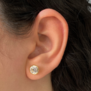 BRINCO PONTO DE LUZ CRISTAL - BANHADO A OURO 18K