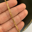 CORRENTE FIGARO 3X1 (3mm) + PINGENTE DE CRUZ 3D CHAPADO (3,5cm)- BANHADO A OURO 18K