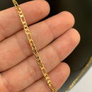 CORRENTE FIGARO 3X1 (3mm) + PINGENTE ROSA DOS VENTOS (2,5cm) - BANHADO A OURO 18K