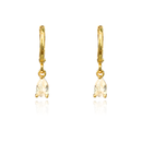BRINCO ARTICULADO COM ZIRCONIA GOTA - BANHADO A OURO 18K
