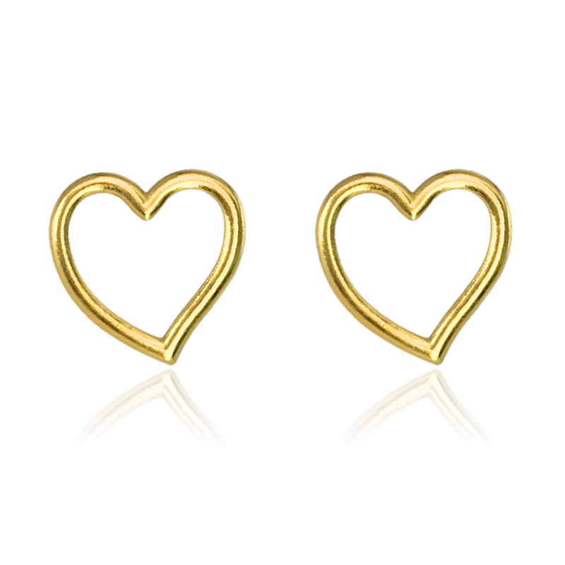 BRINCO CORAÇÃO VAZADO - BANHADO A OURO 18K