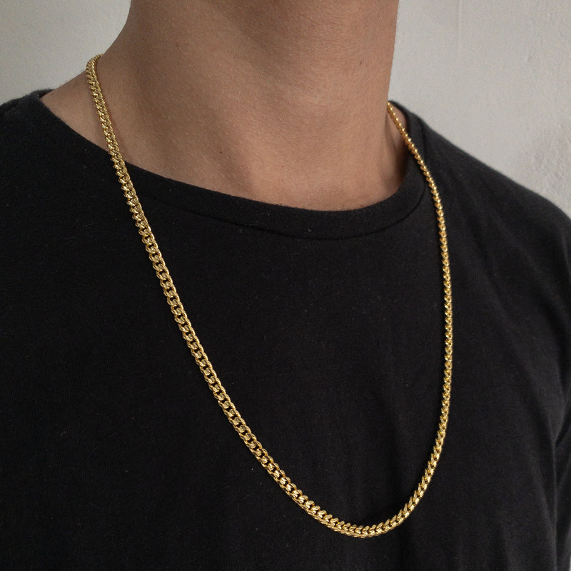 CORRENTE CUBAN (5mm) BANHADO A OURO 18K
