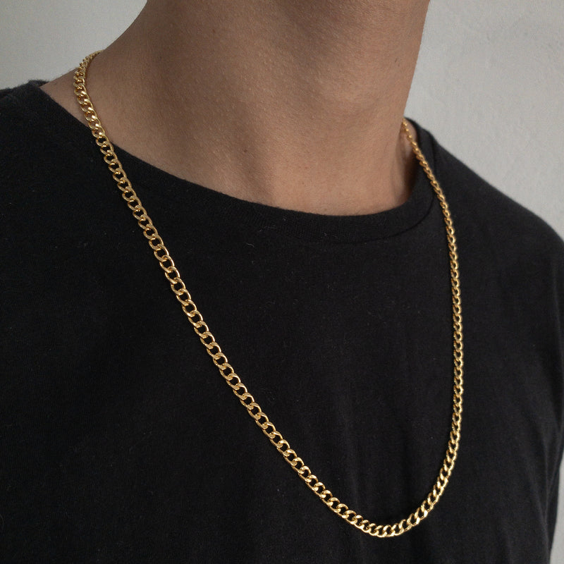 CORRENTE GRUMET (5mm) - BANHADO A OURO 18K