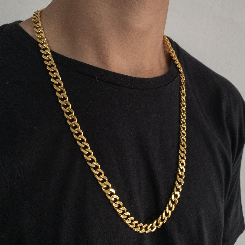 CORRENTE GRUMET (8mm) - BANHADO A OURO 18K