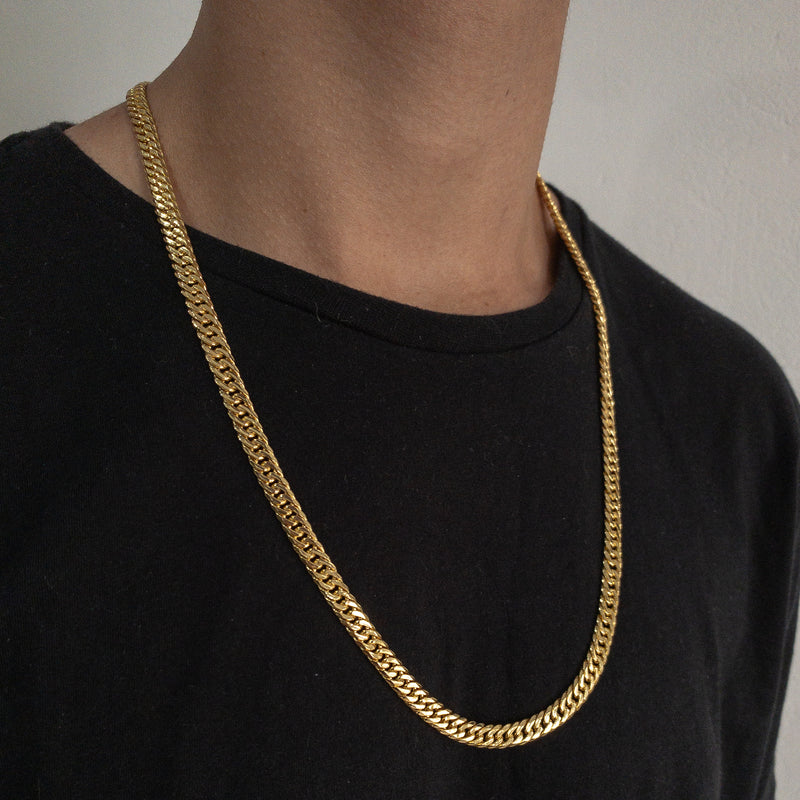 CORRENTE GRUMET DUPLA (6mm) - BANHADO A OURO 18K