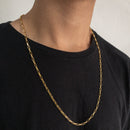 CORRENTE CADEADO LONG (4mm) - BANHADO A OURO 18K