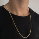 CORRENTE FIGARO 3X1 (3mm) - BANHADO A OURO 18K.