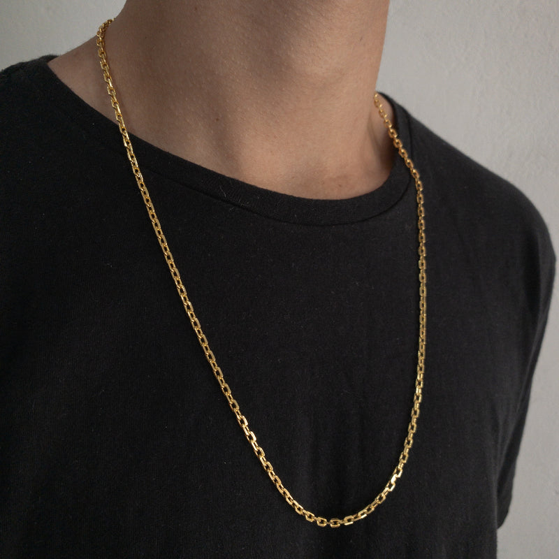 CORRENTE CADEADO (3mm) - BANHADO A OURO 18K