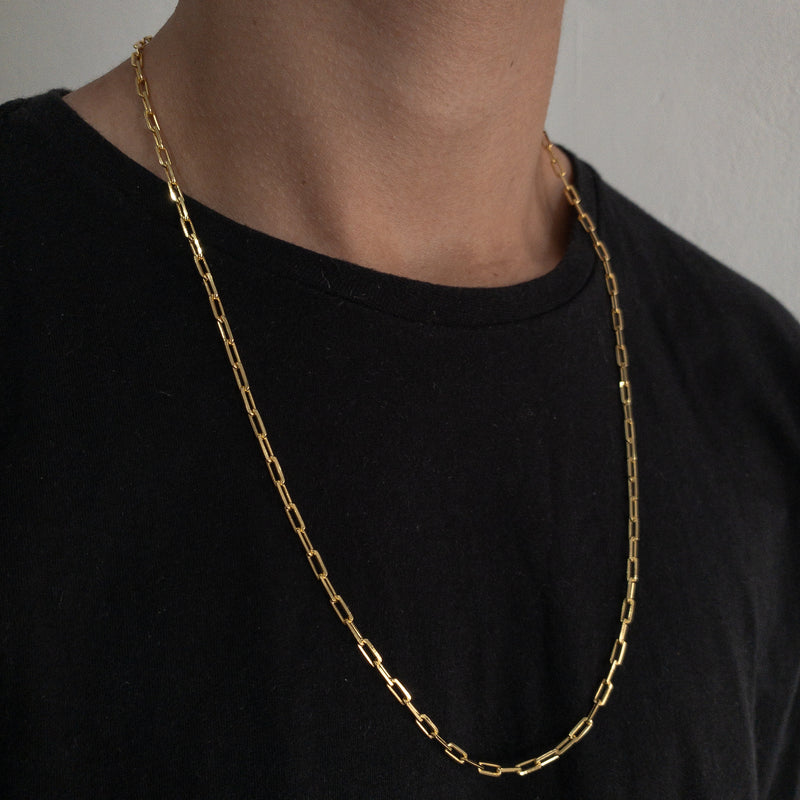 CORRENTE CADEADO FINO (2mm) - BANHADO A OURO 18K