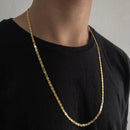 CORRENTE PIASTRINE (4mm) - BANHADO A OURO 18K.