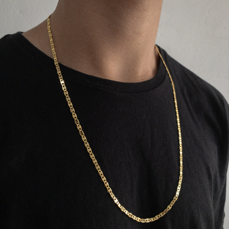 CORRENTE PIASTRINE (4mm) - BANHADO A OURO 18K