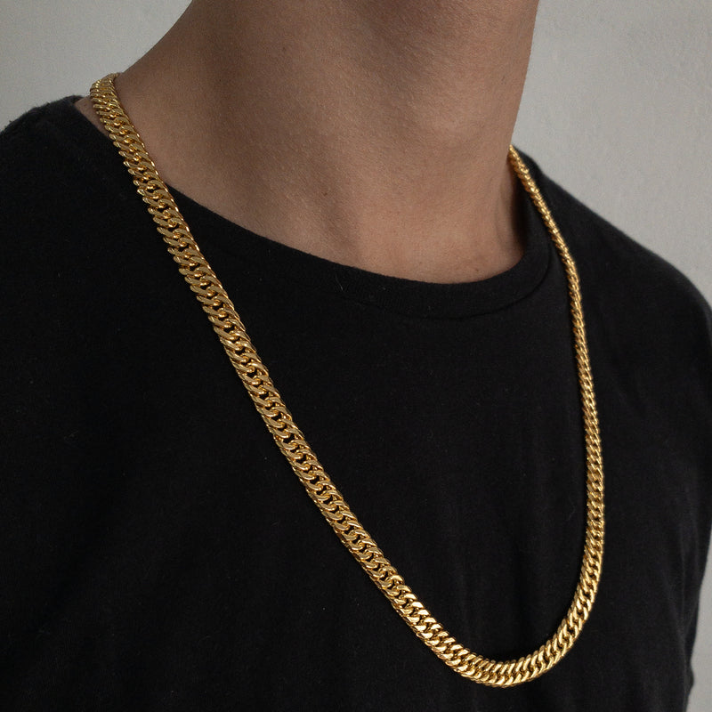 CORRENTE GRUMET DUPLA (10mm) - BANHADO A OURO 18K