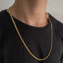 CORRENTE CADEADO DUPLO (4mm) - BANHADO A OURO 18K