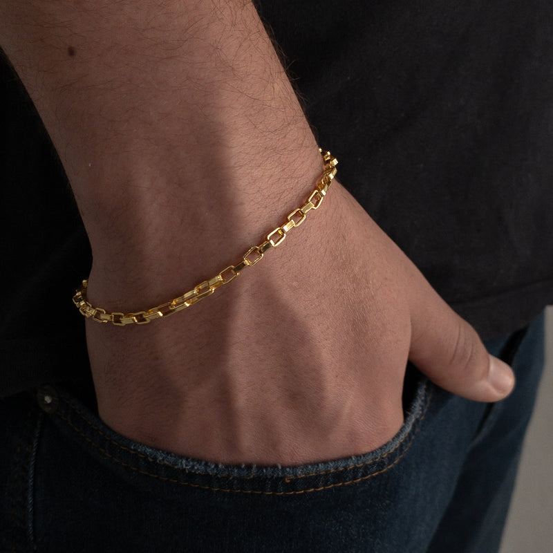 PULSEIRA TIJOLINHO (4mm) - BANHADO A OURO 18K