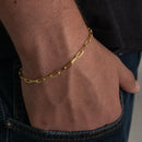 PULSEIRA CADEADO FINO (2mm) - BANHADO A OURO 18K