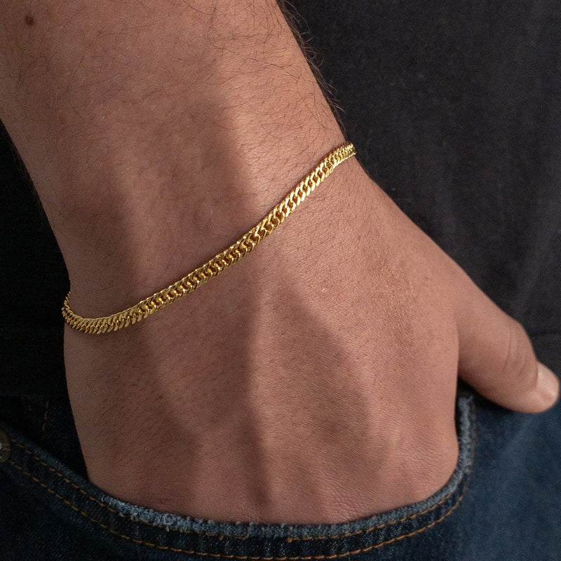 PULSEIRA GRUMET DUPLA (3,5mm) - BANHADO A OURO 18K
