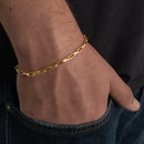 PULSEIRA CADEADO LONG (4mm) - BANHADO A OURO 18K.